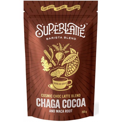 Cosmic Choc Cacao,Chaga en Maca wortel 200 gram SuperLatte